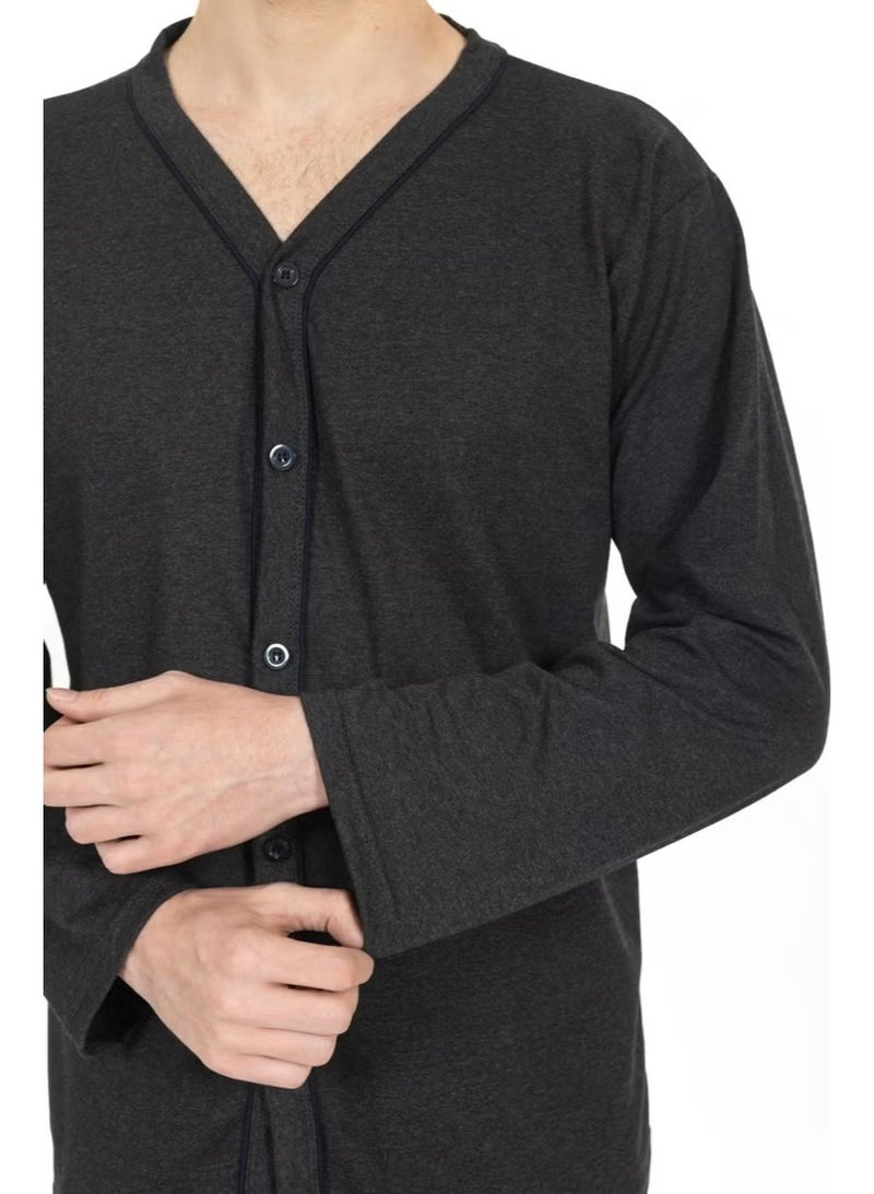 Mutlu City Men's Buttoned High Quality Cotton Pajama Set 16511 - Image 3